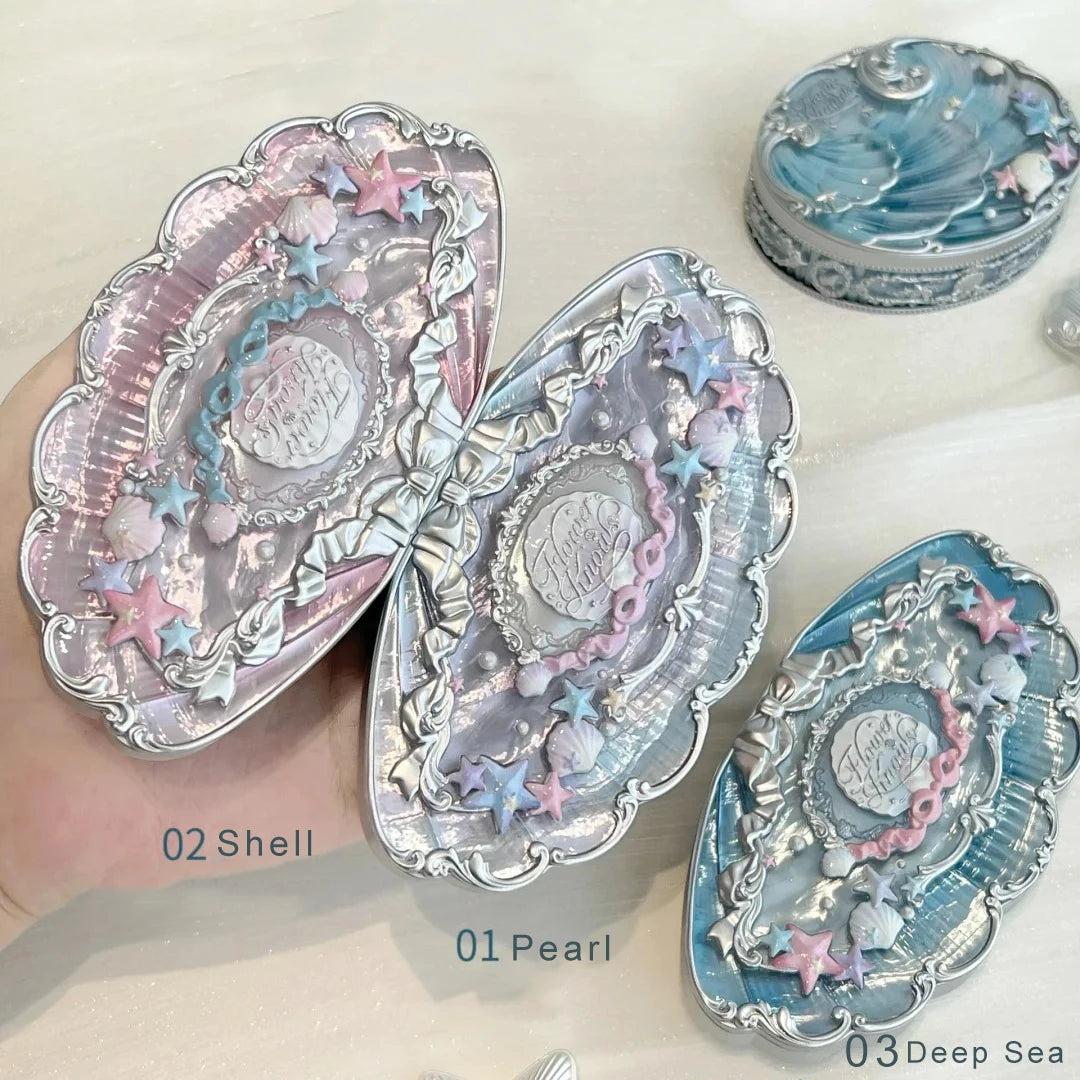 Flower Knows Shell Eyeshadow Palette – 6 Shades of Ocean-Inspired Elegance