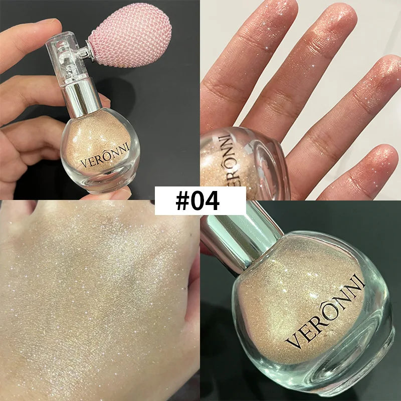6-Color Diamond Highlighter Powder Spray – Waterproof Glitter Body & Face Bronzer (63.6g)