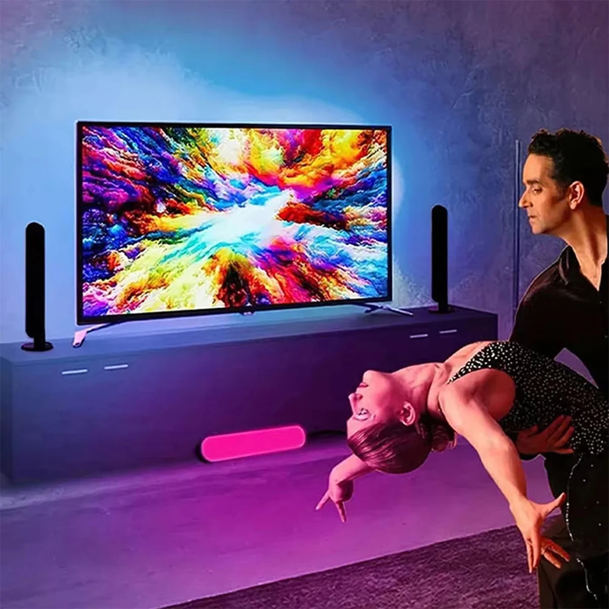 Smart RGB LED Strip Lights with Remote Control – Music Sync Light Bar for Room Atmosphere