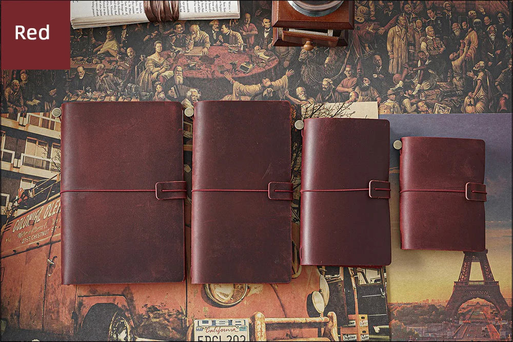 Genuine Leather Refillable Travel Journal – Handmade Retro Diary & Sketchbook
