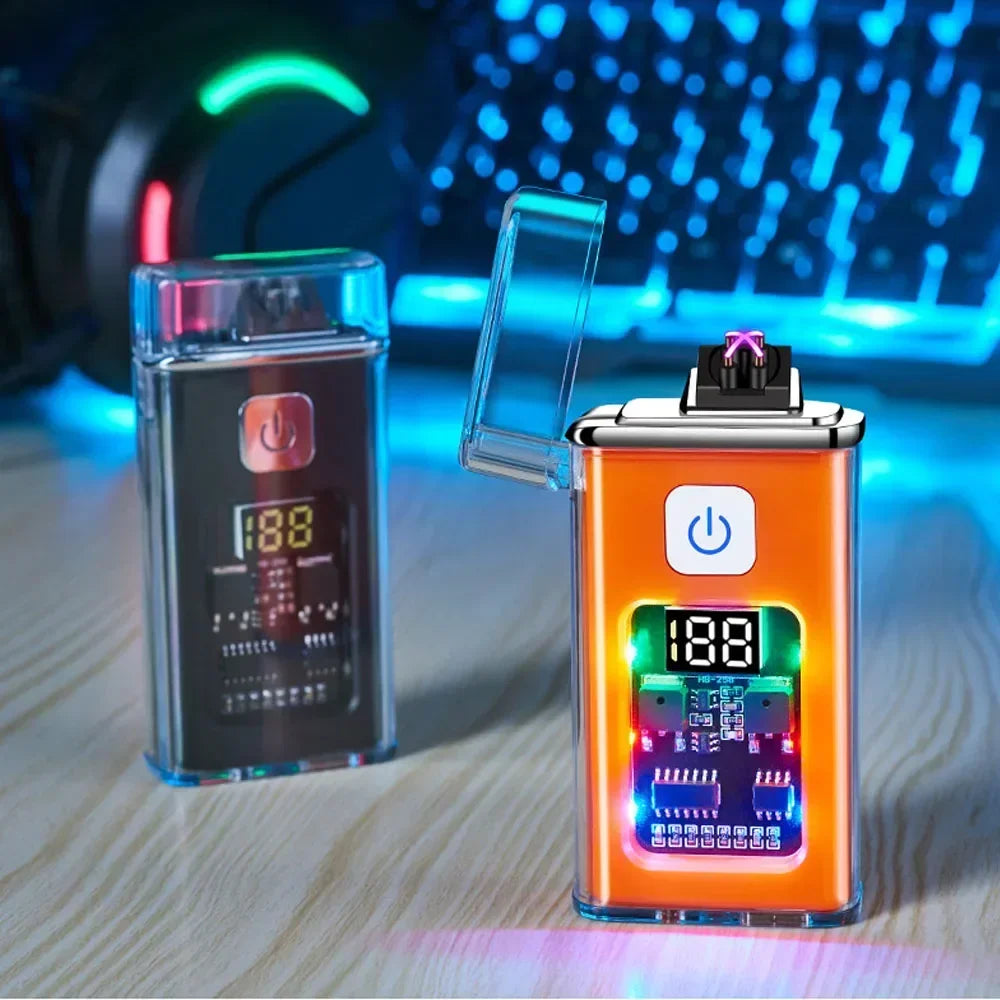 USB Rechargeable Electric Lighter – Windproof Dual Arc Plasma Fire Starter for Outdoors & Everyday Use