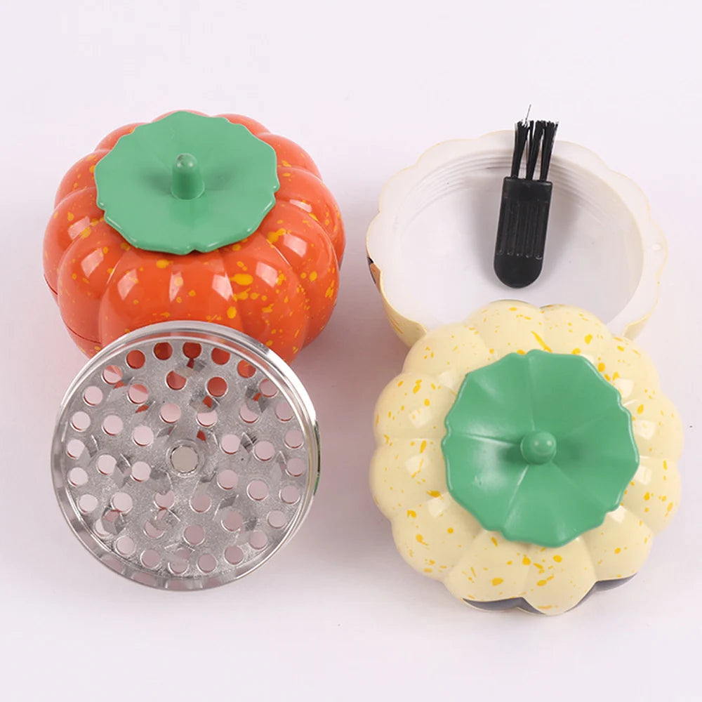 Pumpkin Spice Grinder – 3-Layer Metal Herb Grinder for Kitchen & Holiday Use