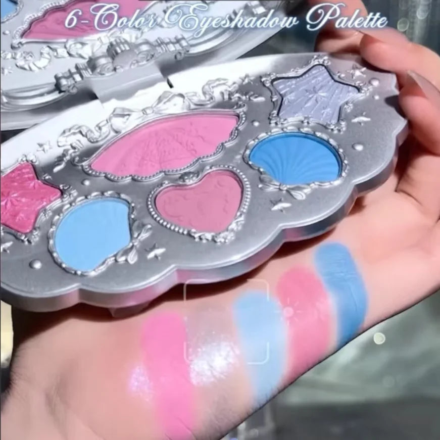 Shell Pearl 6-Color Eyeshadow Palette – Matte, Shimmer & Metallic Glow