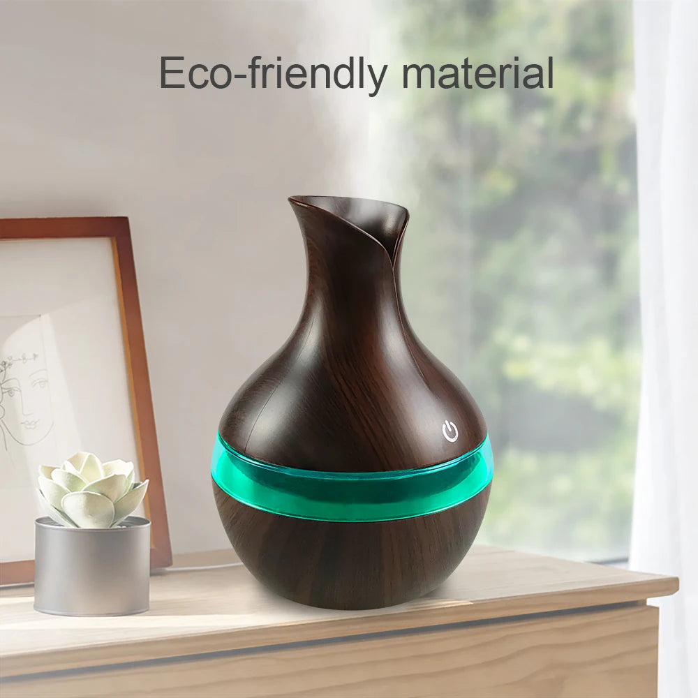 Mini USB Diffuser & Air Humidifier – 300ml Cool Mist Maker with LED Night Light