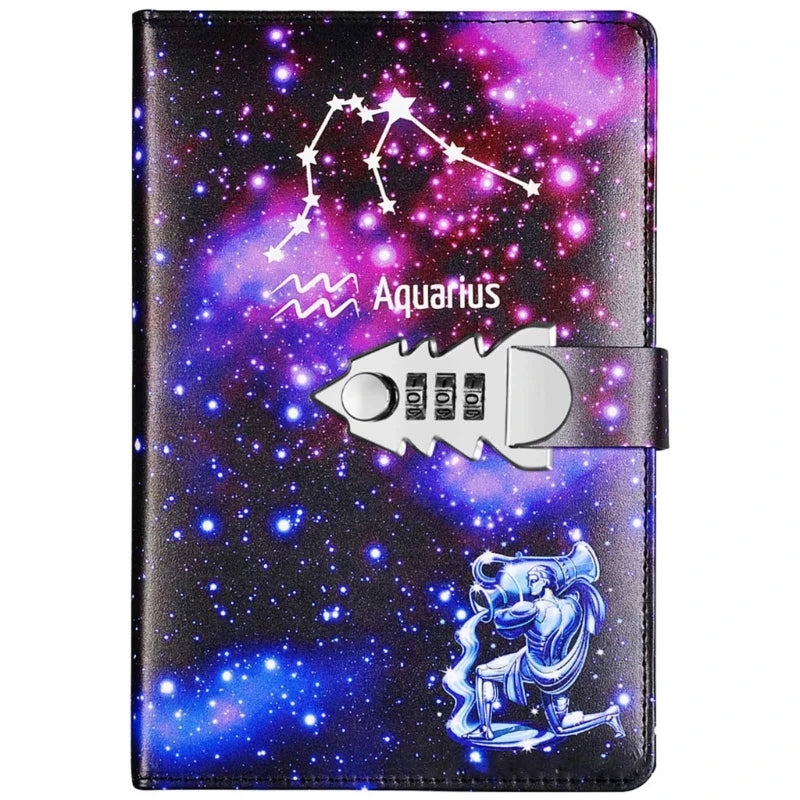A5 Locking Journal – Digital Password Notebook with Combination Lock & Constellation Design