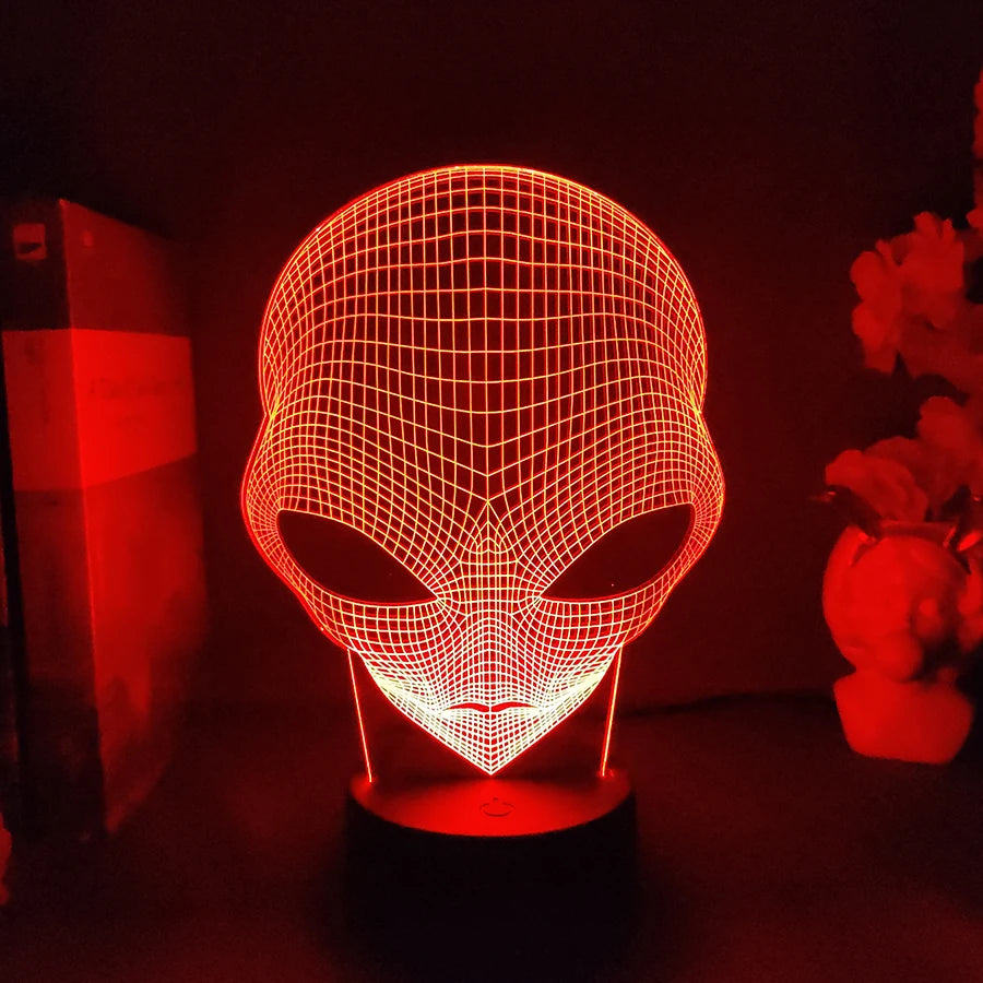 3D Illusion Alien Lamp – Color Changing Night Light