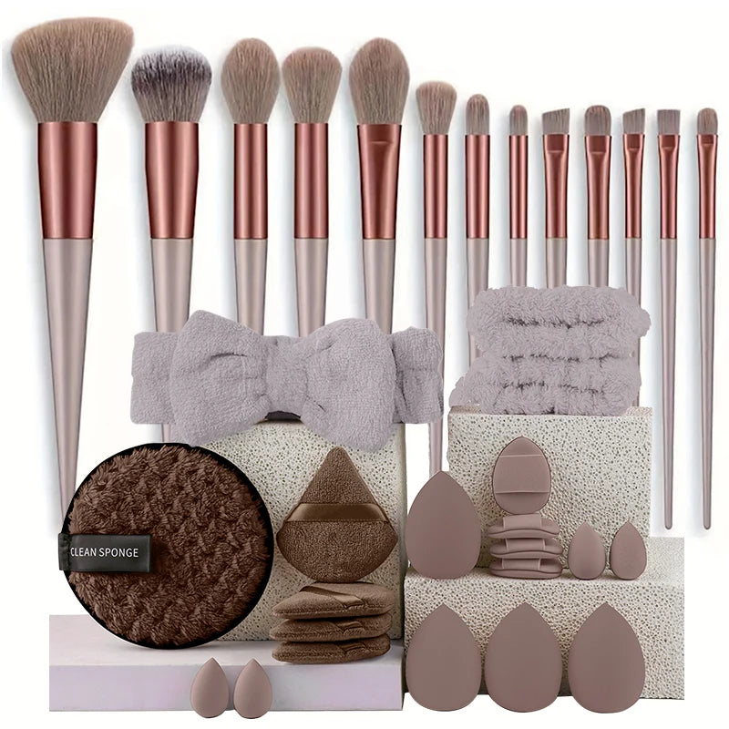 Professional Makeup Brush Set – 13pcs / 33pcs with Sponges & Tools