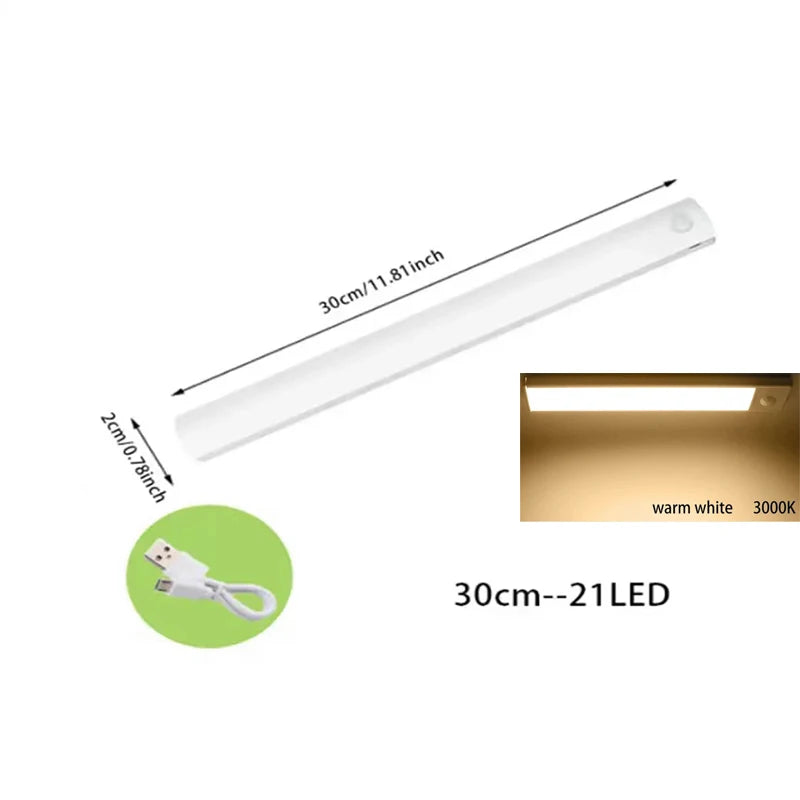 PIR Motion Sensor LED Under Cabinet Lamp – Rechargeable & Dimmable