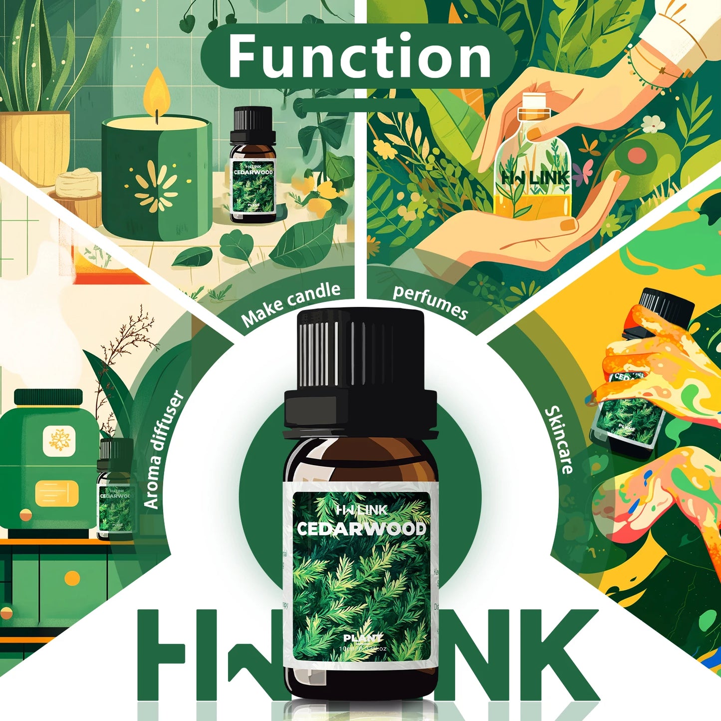 Pure Cedarwood Essential Oil – 100% Natural Aromatherapy Oil for Hair, Skin, Massage & Diffusers (10ml)