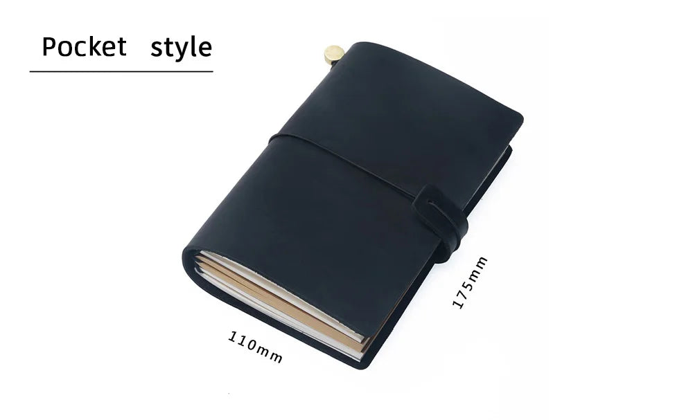 Genuine Leather Refillable Travel Journal – Handmade Retro Diary & Sketchbook