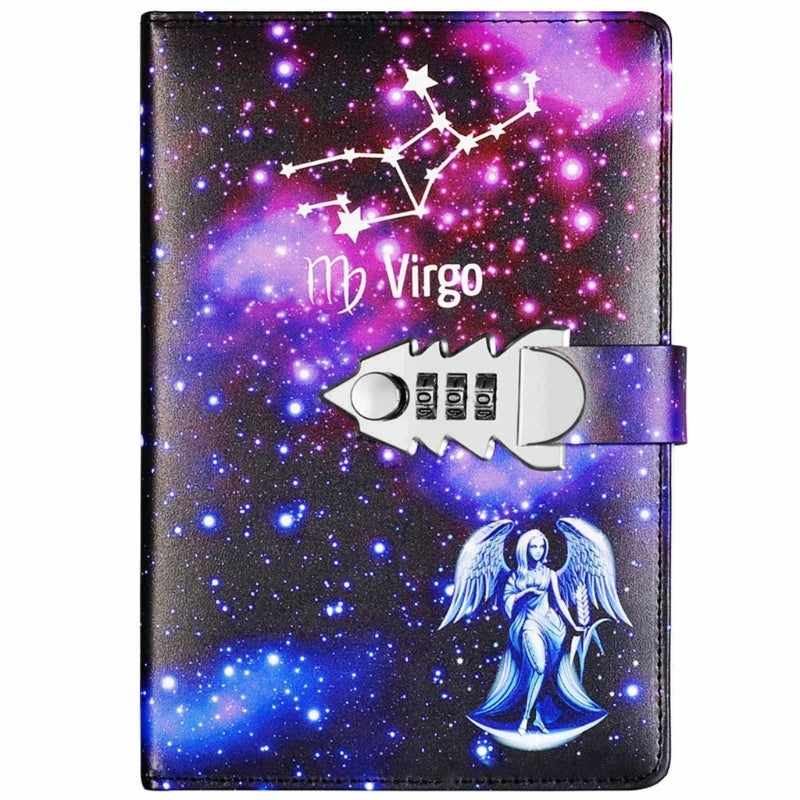 A5 Locking Journal – Digital Password Notebook with Combination Lock & Constellation Design
