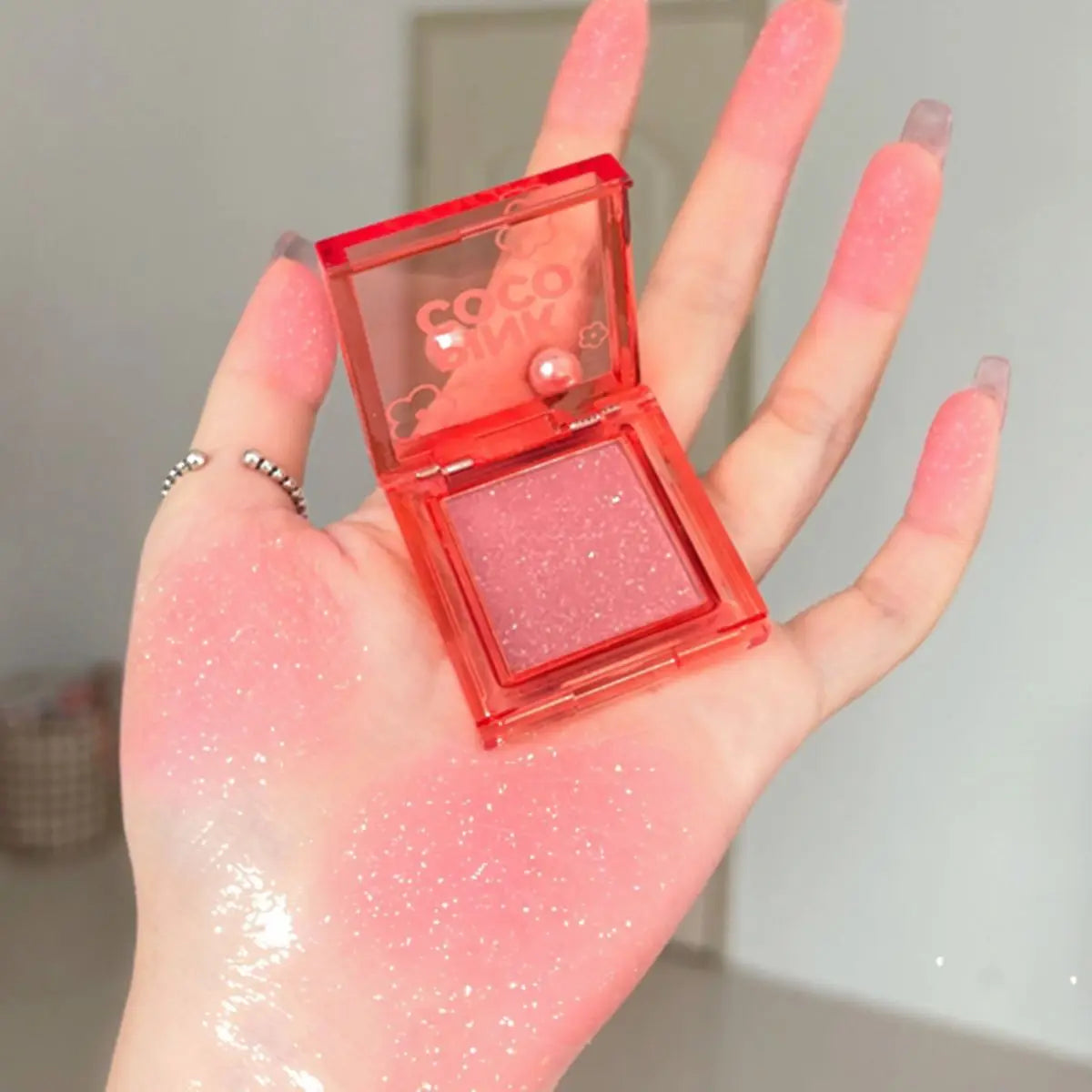 🌸 PINKCOCO Fine Shimmer Tipsy Blush – Multi-Use Soft Mist Glow