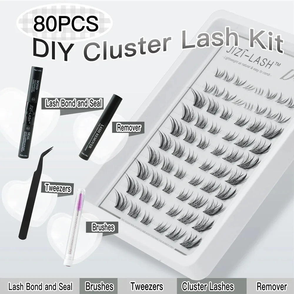Individual Cluster Eyelashes – C Curl, 3D Mink Style, Wispy & Fluffy
