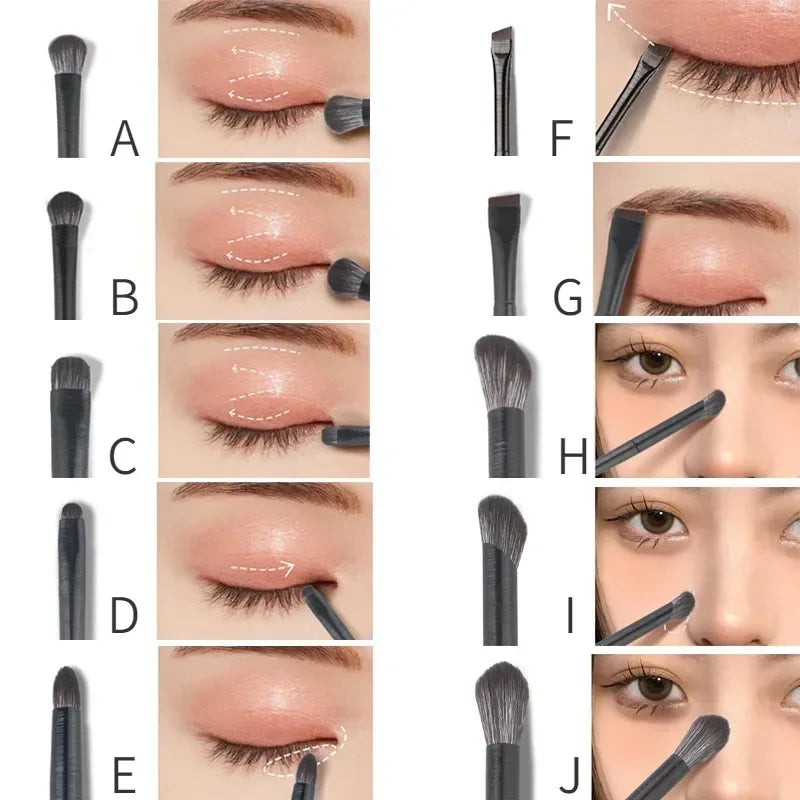 Professional Makeup Brush Set – Natural Fiber Brushes for Face & Eyes (6–10pcs)