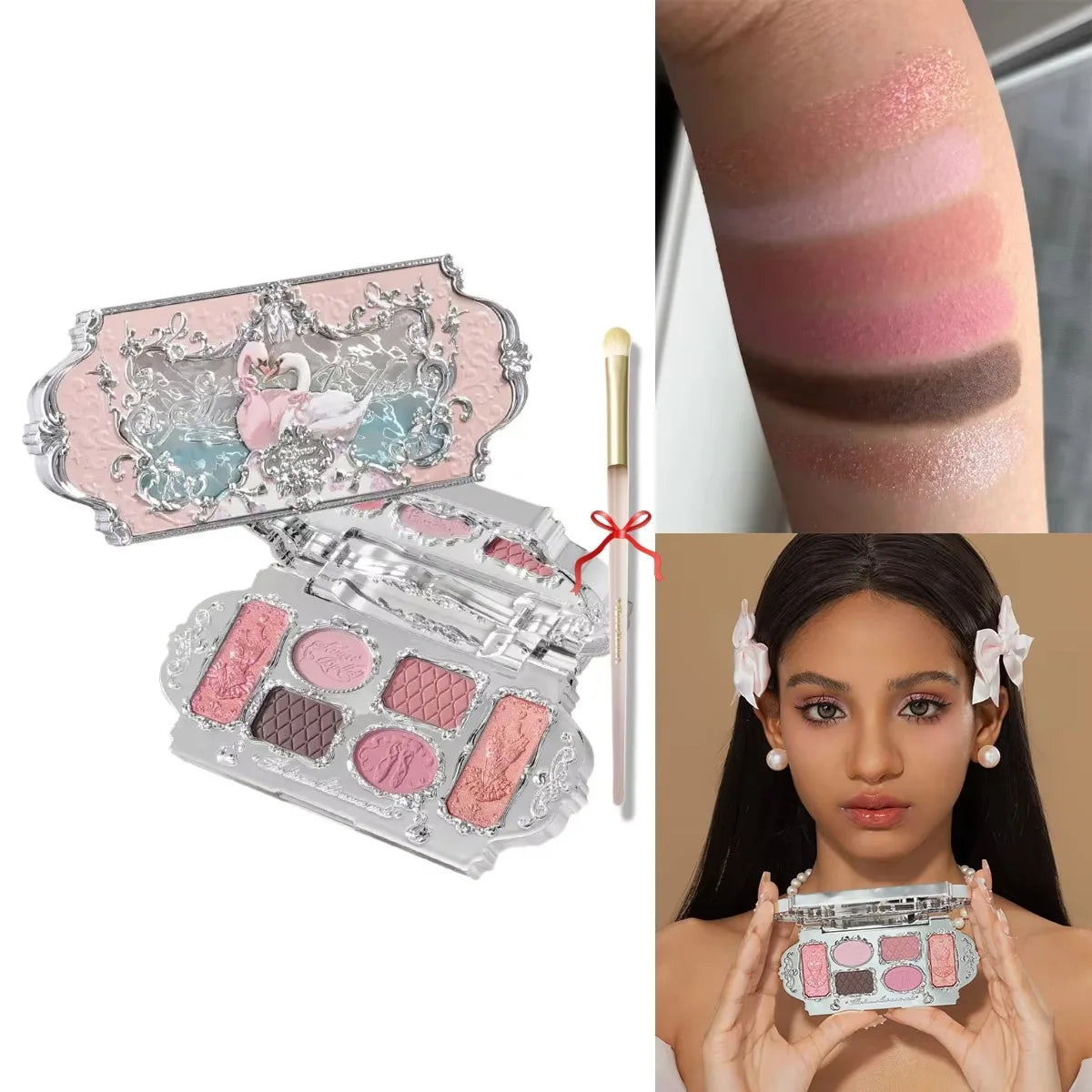 6-Color Diamond Shiny Highlighter Palette – Contour, Brighten & Glow