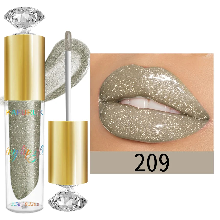 Diamond Shimmer Glitter Lip Gloss β Sparkling, Moisturizing & Long-Lasting (9 Colors)