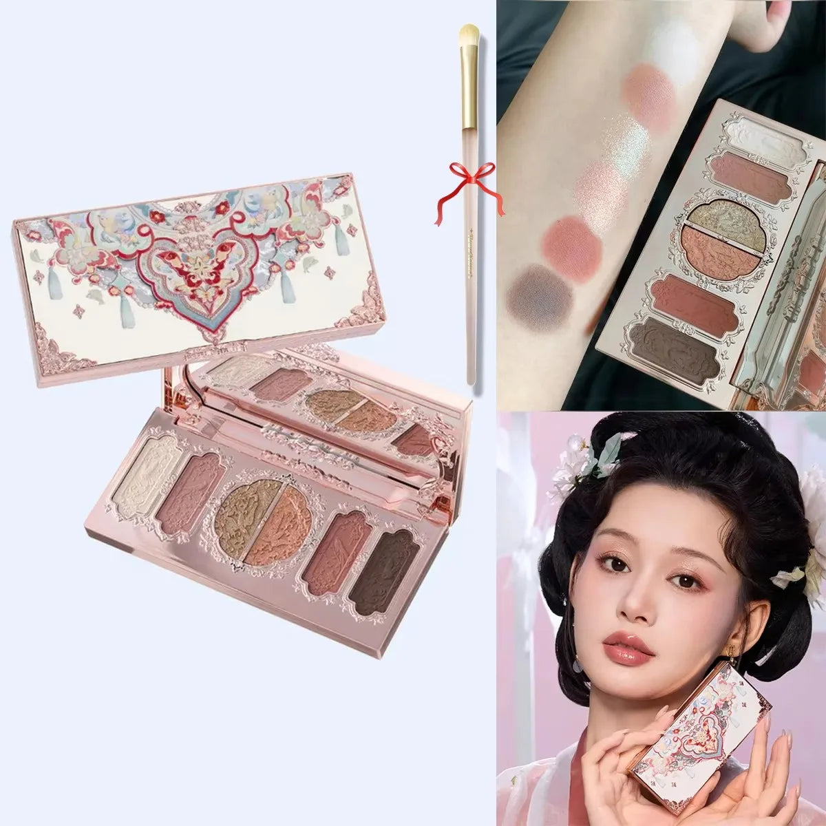 6-Color Diamond Shiny Highlighter Palette – Contour, Brighten & Glow