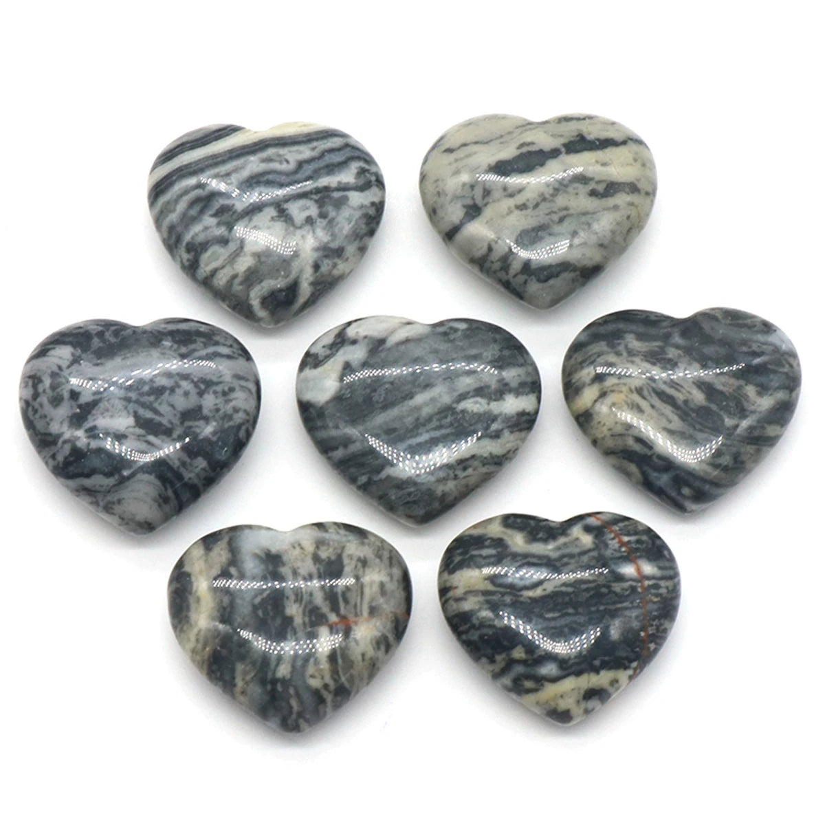 Natural Stone Heart Crystals – Rose Quartz, Amethyst & Gemstone Ornaments