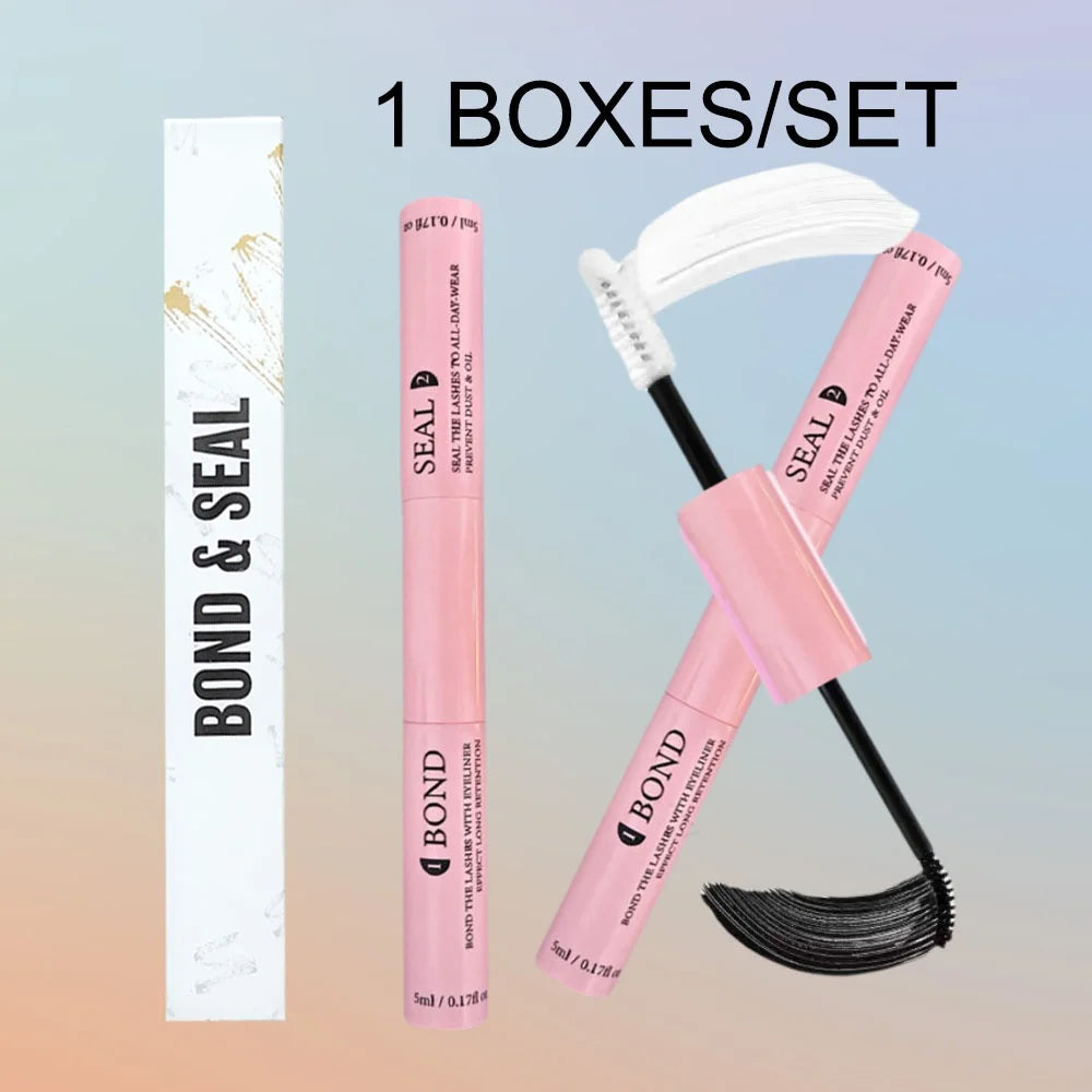 Lash Bond & Seal Kit – Strong Hold Glue, Sealant, Remover & Tweezers for Individual Lash Extensions (10ml + 5ml)