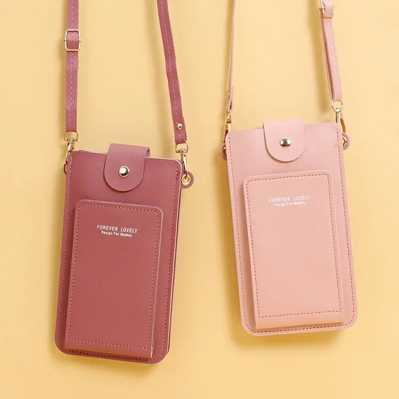 Women’s Touch Screen Crossbody Purse – Soft PU Leather Shoulder Bag with Wallet Function