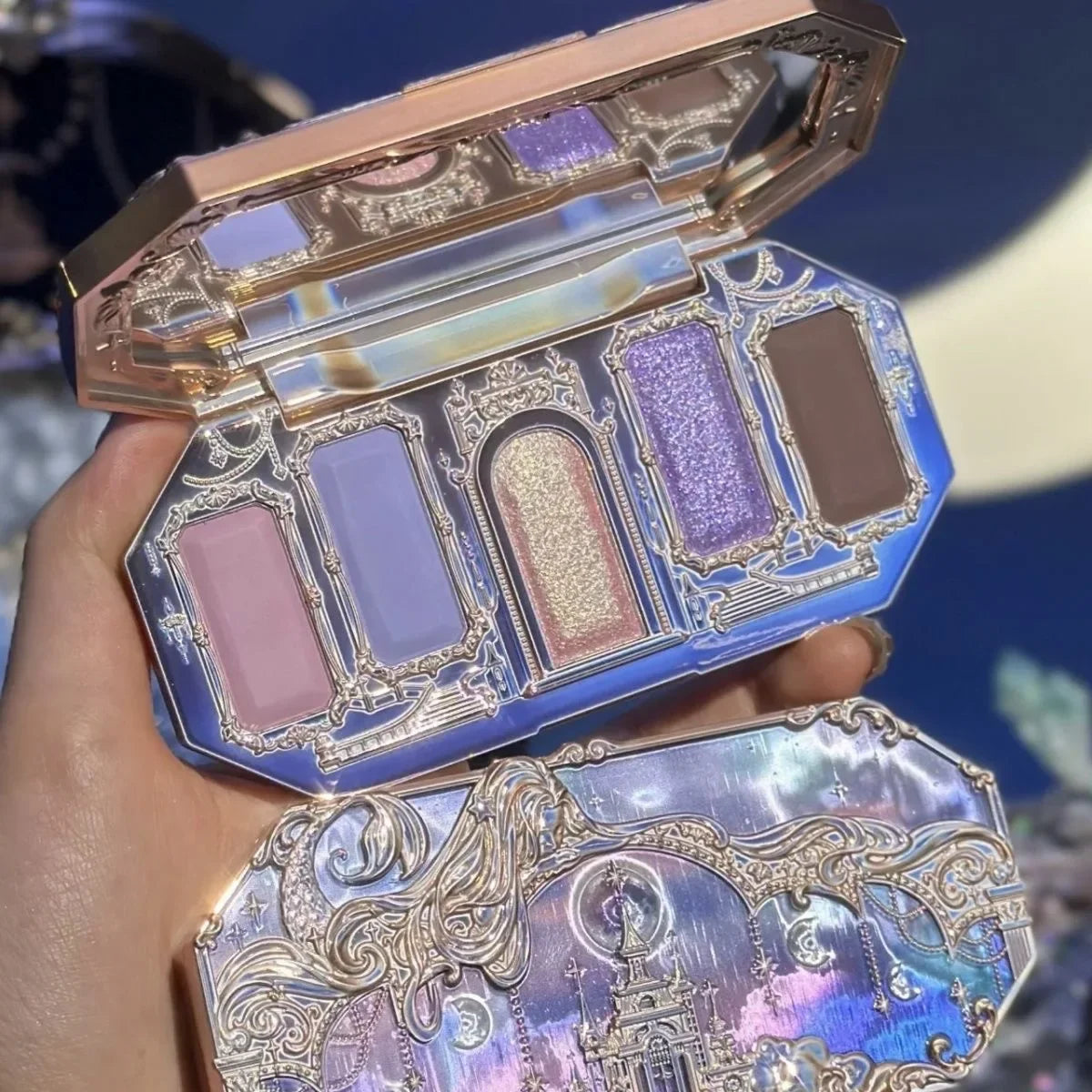 6-Color Diamond Shiny Highlighter Palette – Contour, Brighten & Glow