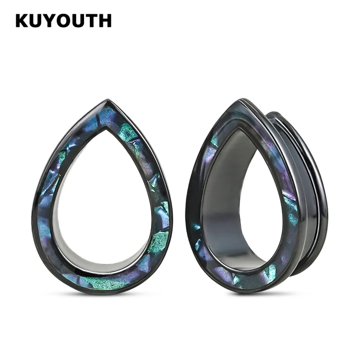 Shell Ear Gauges & Tunnels – Water Drop Stainless Steel Expanders (2PCS)