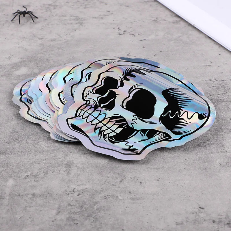 Halloween Skull Candy Bags – Self-Sealing Party Favor Pouches (10–100pcs)
