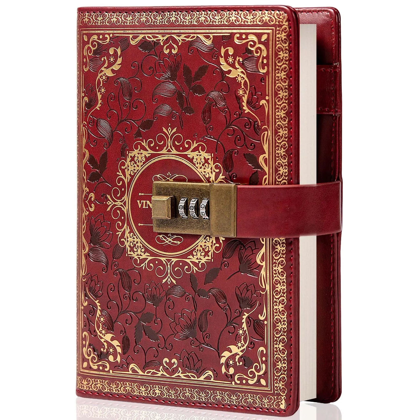 A5 Retro Password Lock Notebook – PU Leather Journal with Privacy Lock for Writing & Diary