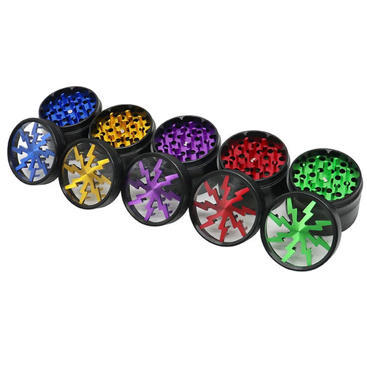 63mm Aluminum Alloy Grinder – 4-Layer Metal Herb & Spice Crusher with LED Lighting (5 Colors)