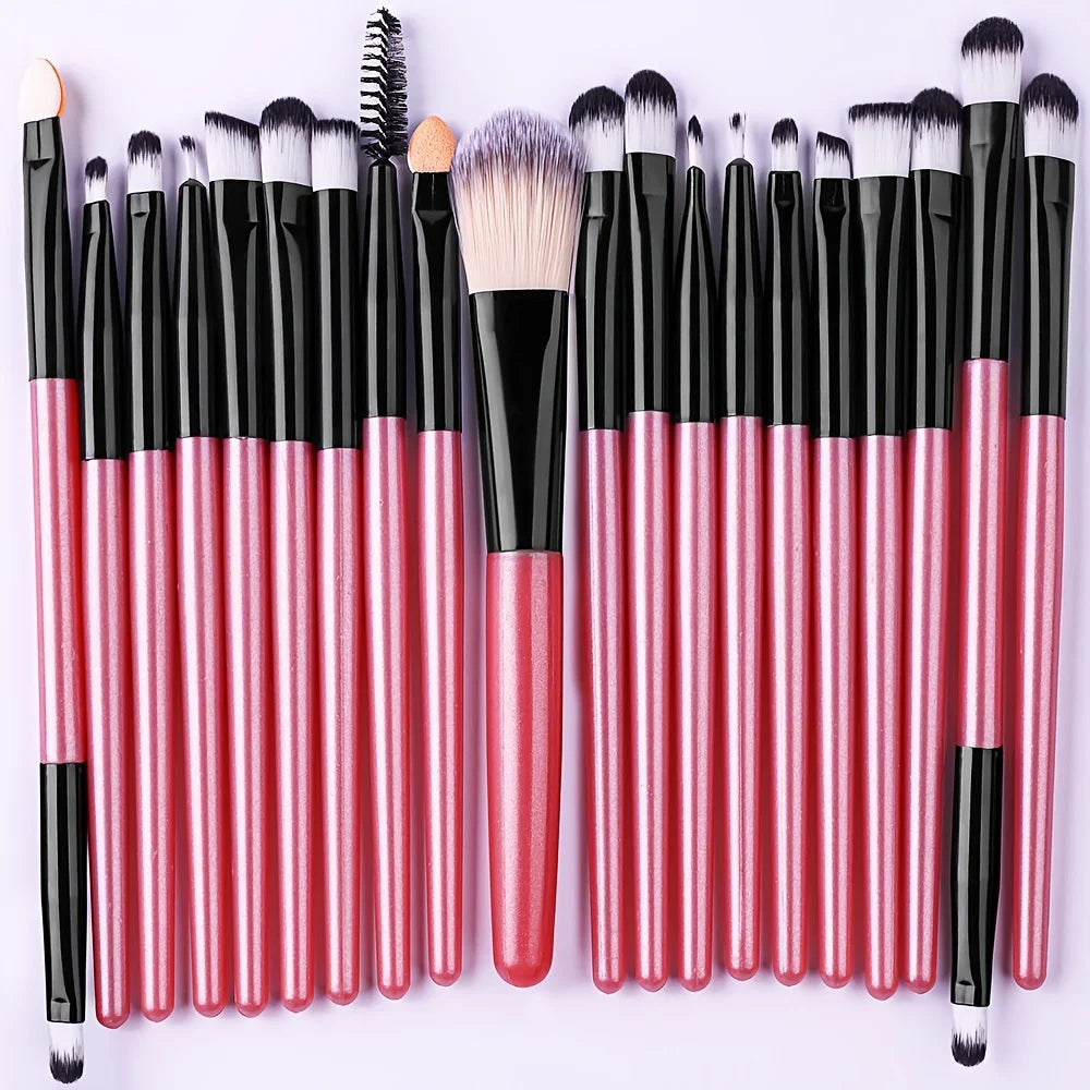 8/20-Piece Eye Makeup Brush Set – With Optional Sponges & Puffs