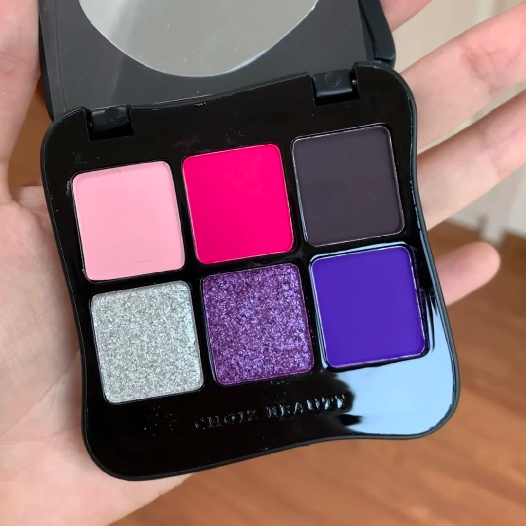 6-Color Green Chameleon Butterfly Eyeshadow Palette – Gothic Glam with a Twist