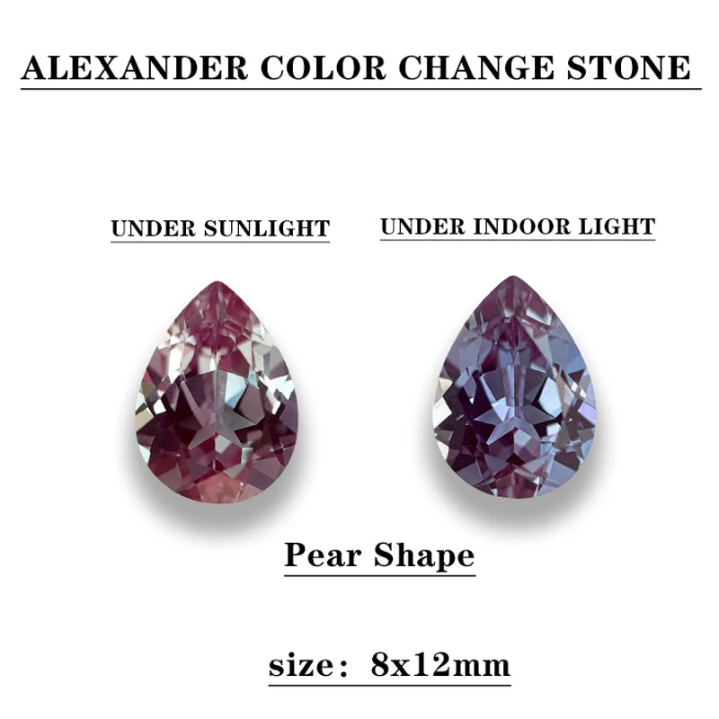 Lab-Grown Color Change Alexandrite Gemstone Beads – Certified Oval or Cushion Cut