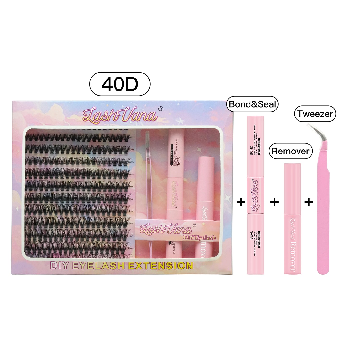 240PCS DIY Lash Extension Kit (40D, 8–16mm)