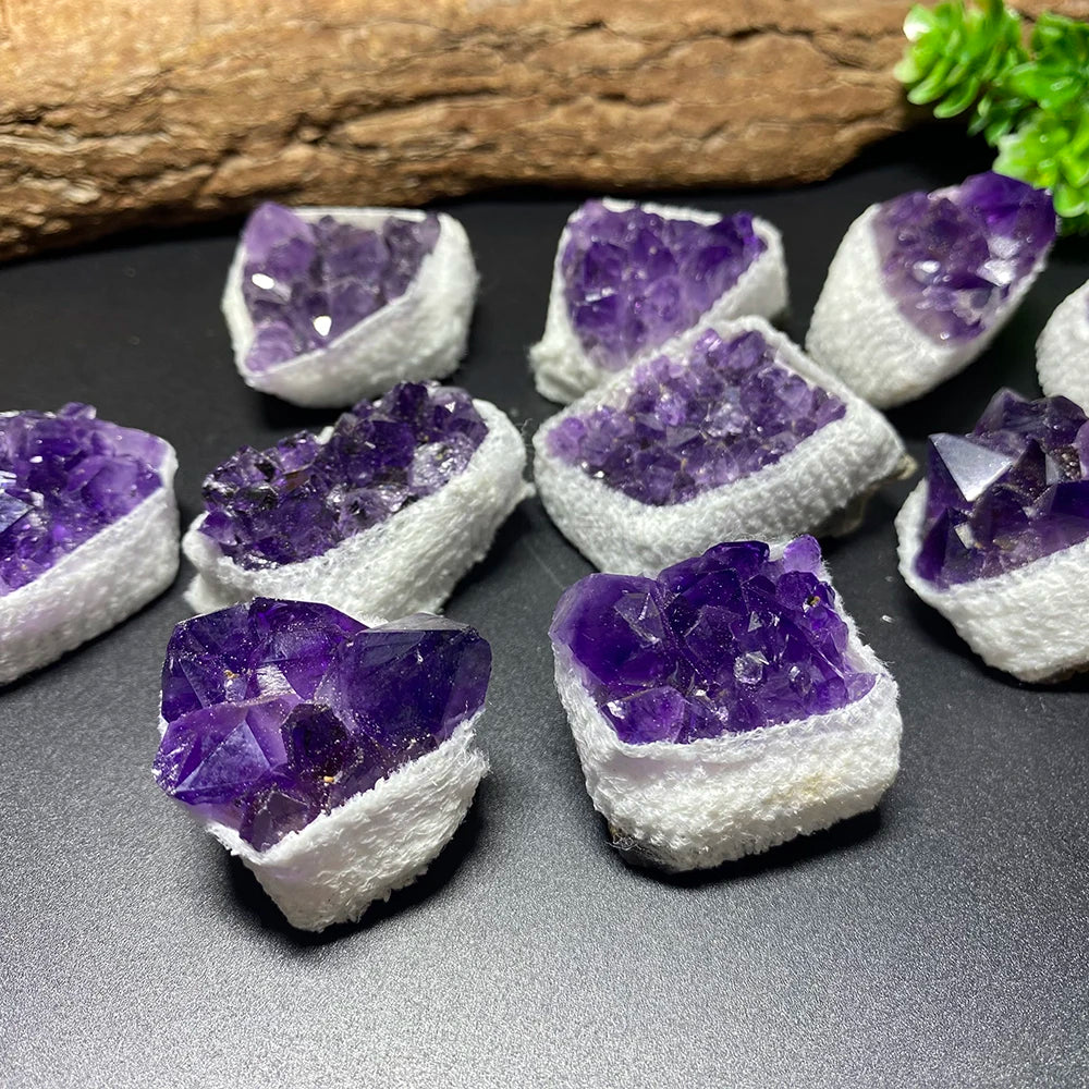 ST77-1 Natural Raw Amethyst Quartz Cluster – Healing Crystal Specimen for Décor & Crafts