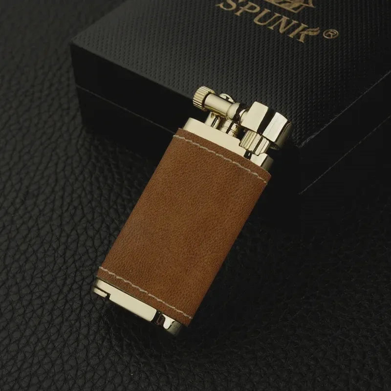 Vintage Oblique Fire Pipe Lighter – Metal Reusable
