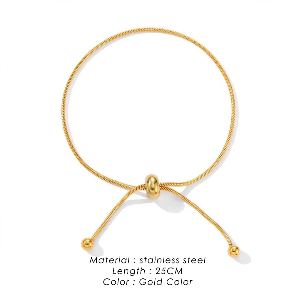 Adjustable Stainless Steel Anklet – Women’s Round Snake Chain Bracelet (30cm)