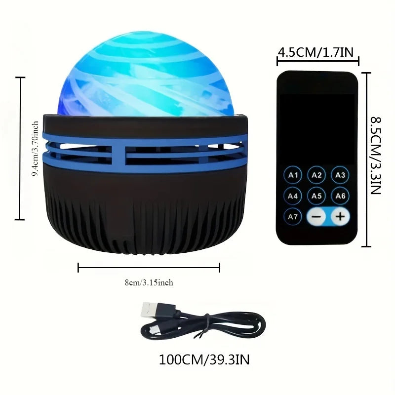 Aurora Borealis Starry Sky Projection Light – LED Night Light with Remote Control & 7 Lighting Effects