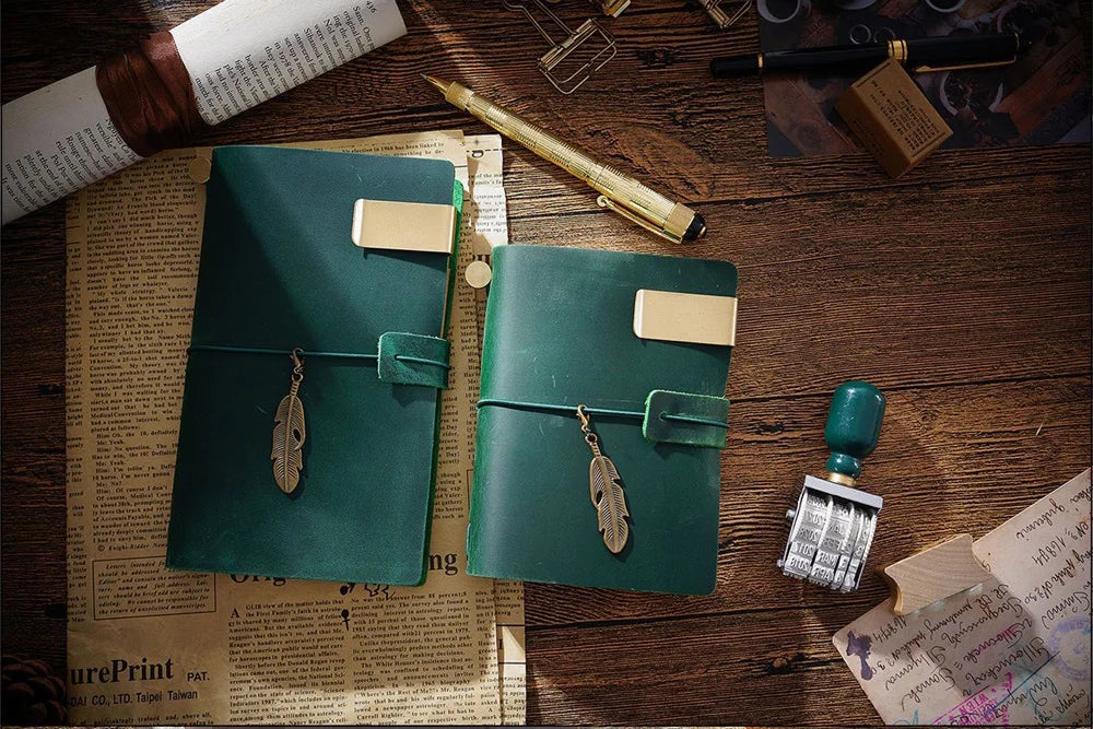 Genuine Leather Refillable Travel Journal – Handmade Retro Diary & Sketchbook