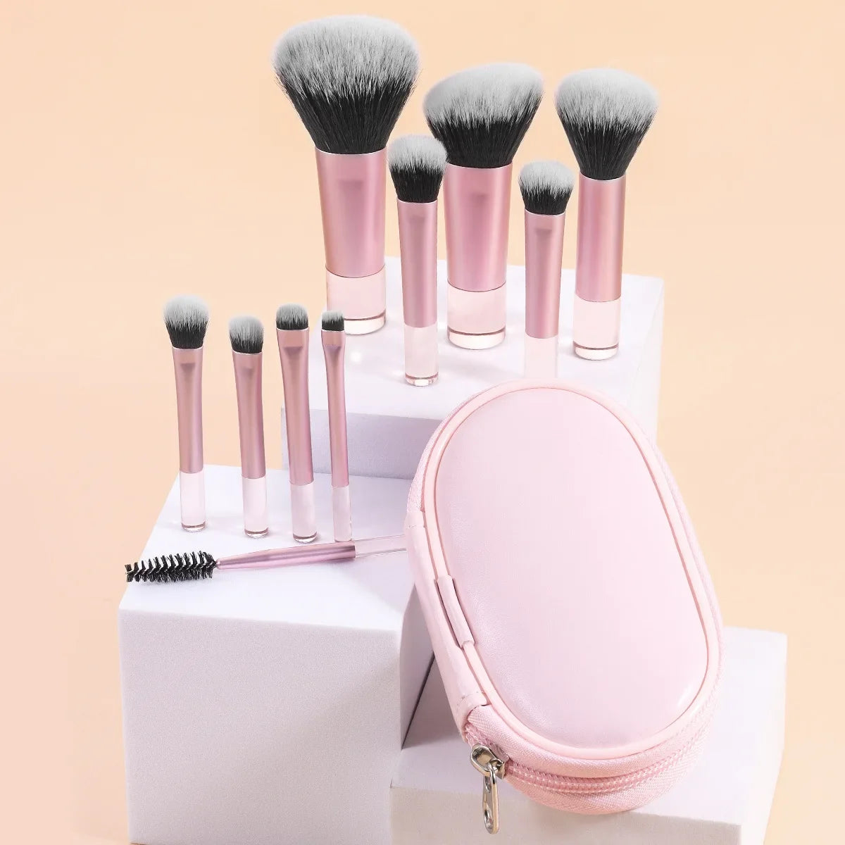10-Piece Mini Makeup Brush Set – Portable Beauty Tools