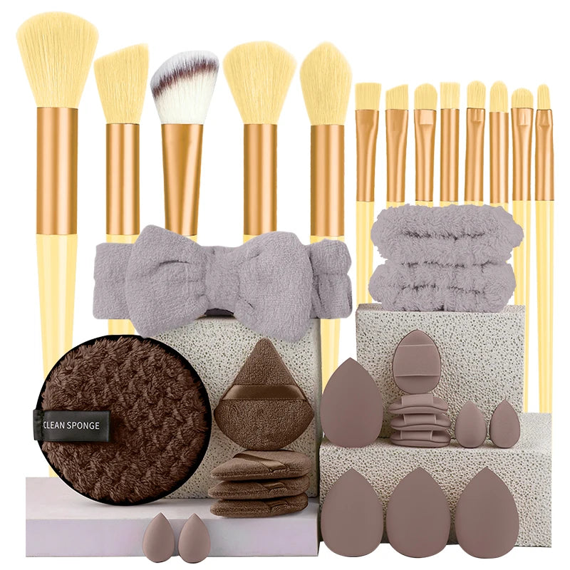 Professional Makeup Brush Set – 13pcs / 33pcs with Sponges & Tools