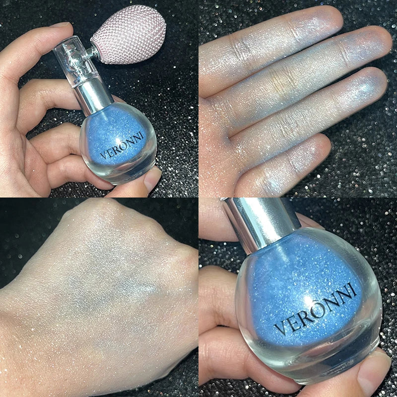 6-Color Diamond Highlighter Powder Spray – Waterproof Glitter Body & Face Bronzer (63.6g)