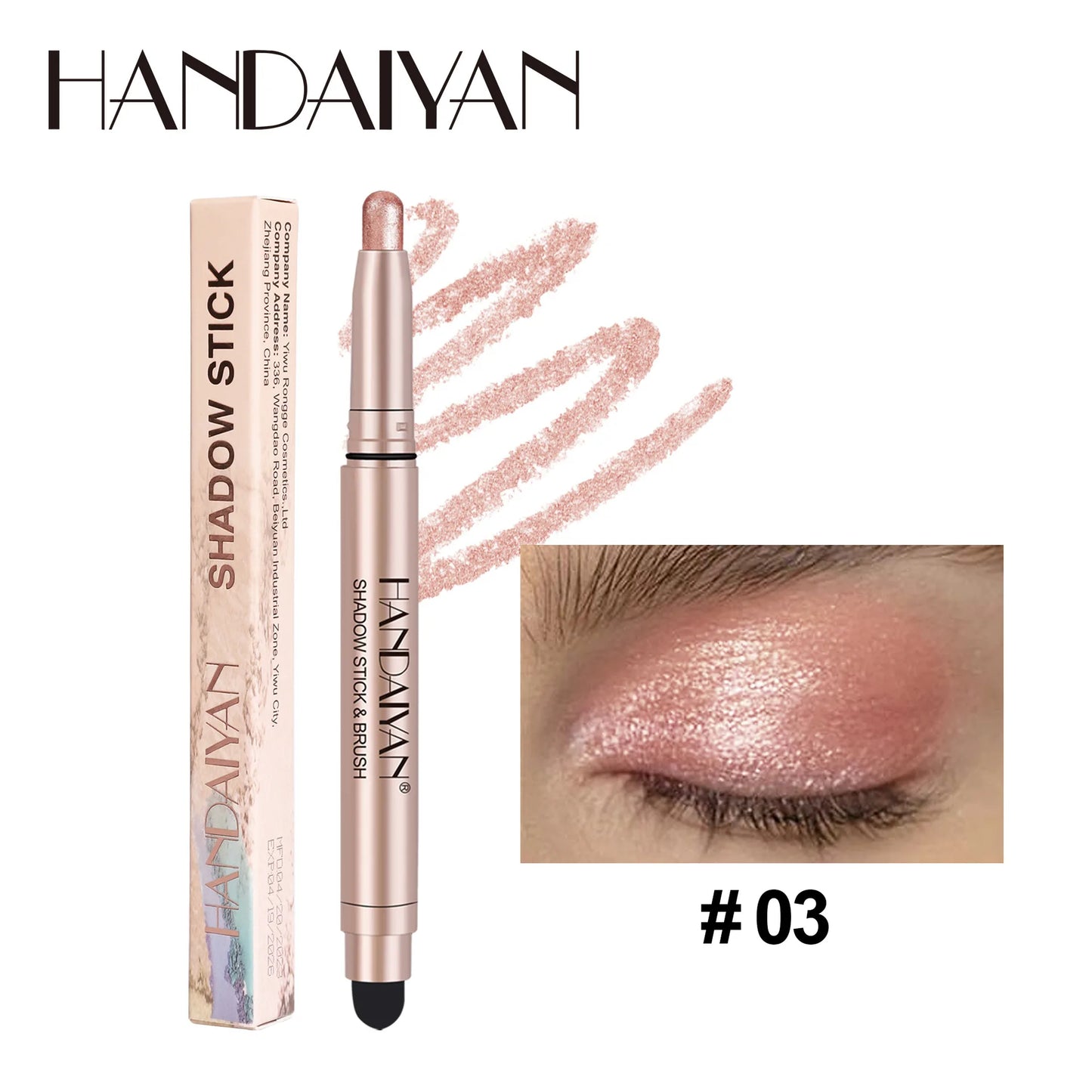 Double-Head Eyeshadow Stick – Shimmer & Matte Cream Pencil (Waterproof, Long-Lasting)