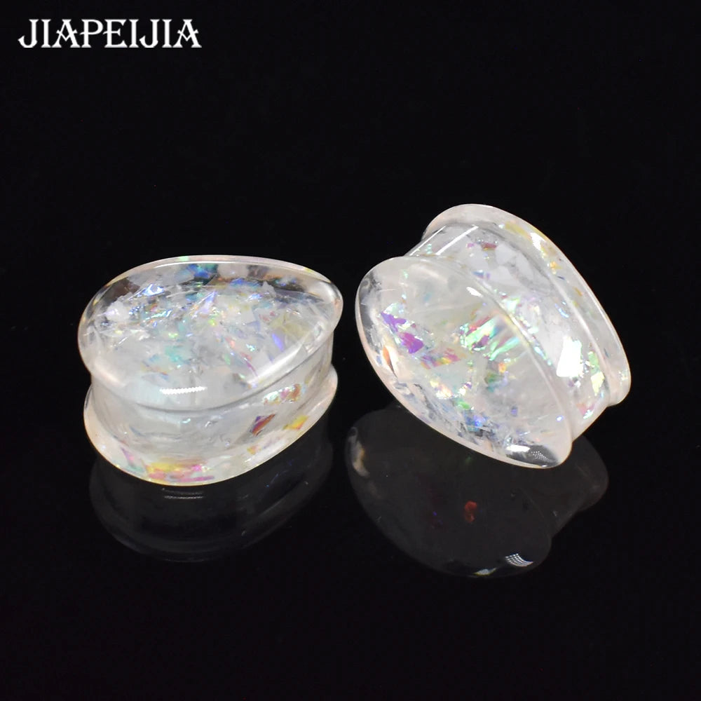 Drop-Shaped Acrylic Ear Tunnels – Bold Style, Lightweight Comfort