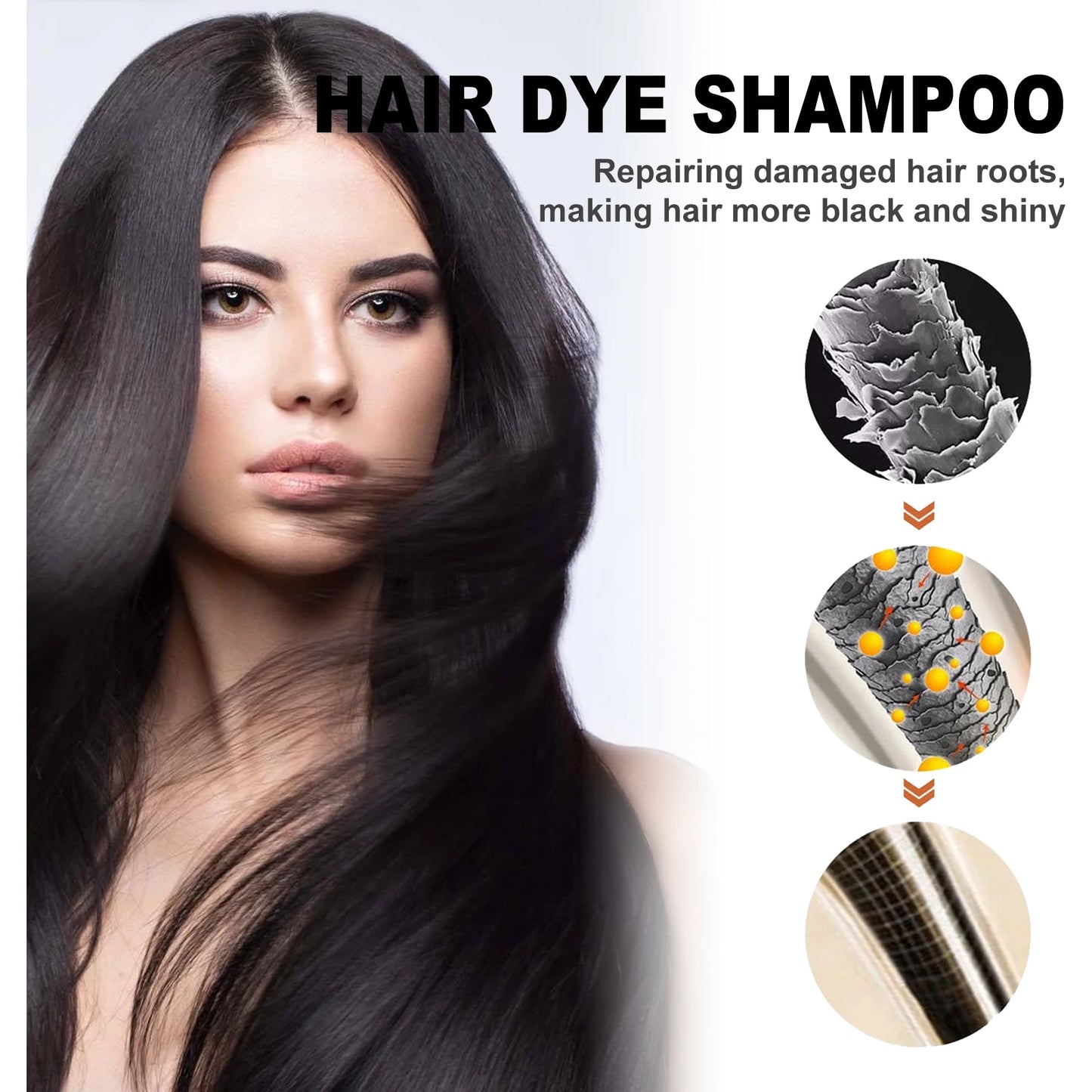 EELHOE 100ml Natural Plant Hair Dye Shampoo – 3-in-1 Grey Coverage for Men & Women