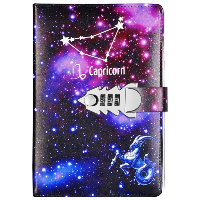 A5 Locking Journal – Digital Password Notebook with Combination Lock & Constellation Design