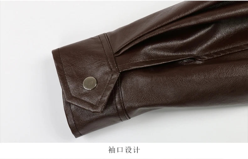 Oversized Faux Leather Jacket – Casual Cool Street Style