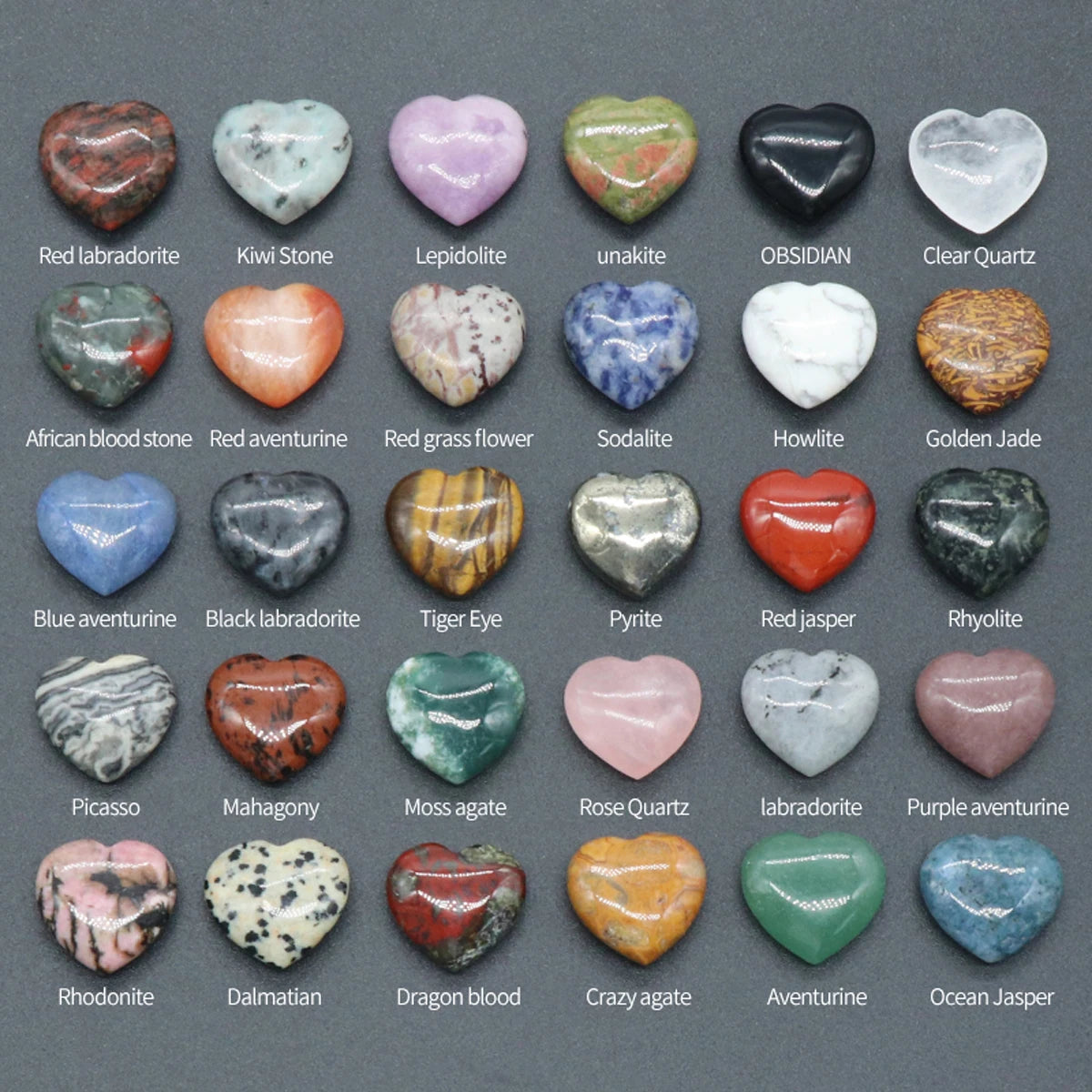 Natural Stone Heart Crystals – Rose Quartz, Amethyst & Gemstone Ornaments