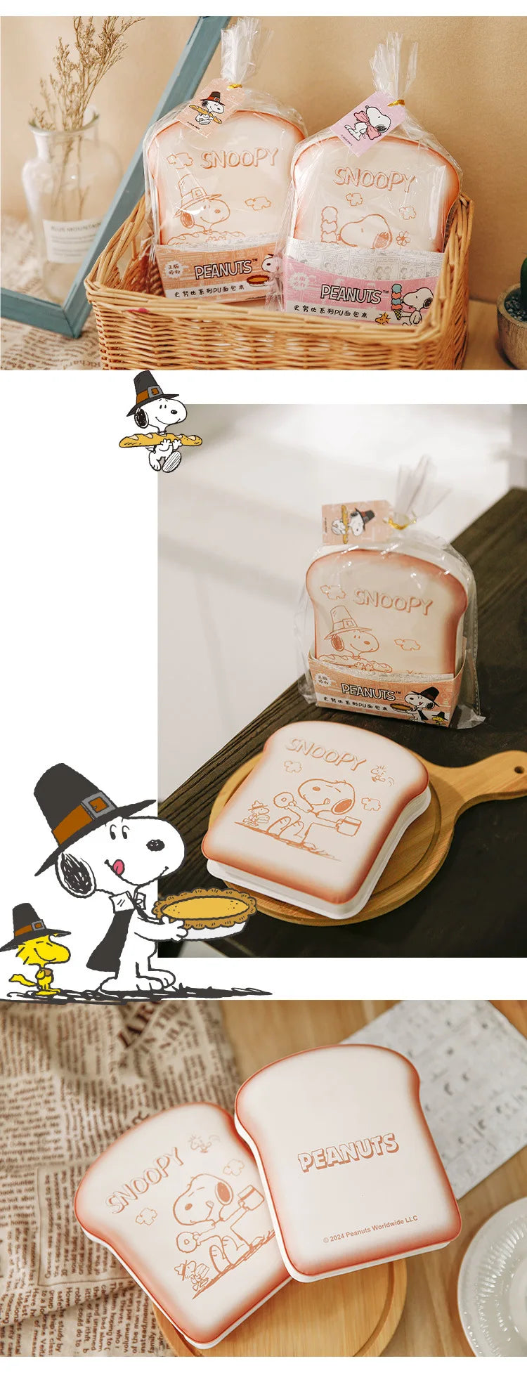 Cute Snoopy Bread-Shaped Notebook – Cartoon Mini Journal for Kids & Kawaii Stationery Lovers