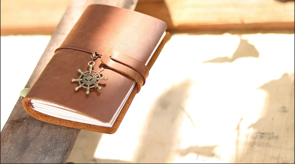 Genuine Leather Refillable Travel Journal – Handmade Retro Diary & Sketchbook