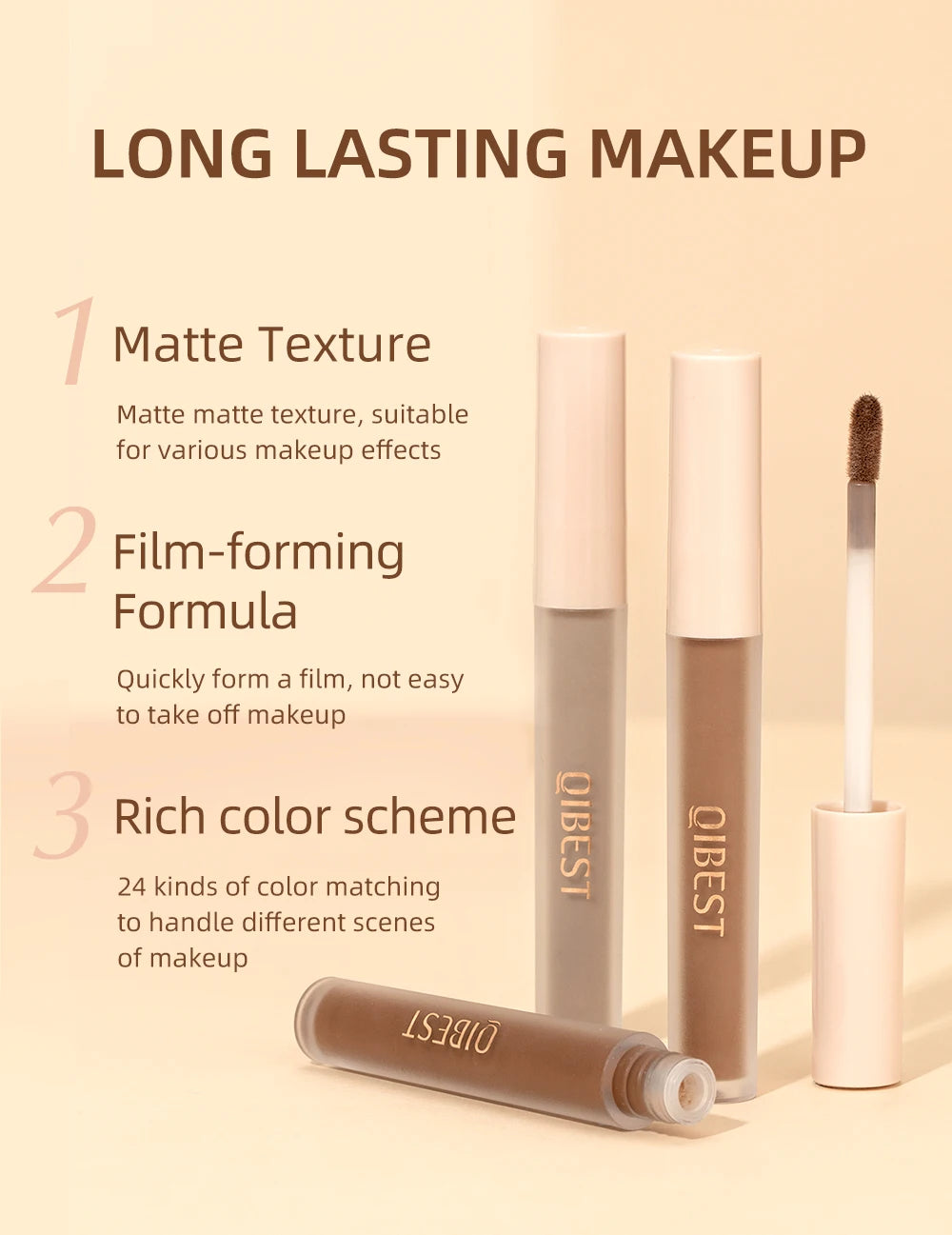 8pcs Liquid Eyeshadow Stick Set – Brown & Coffee Tones